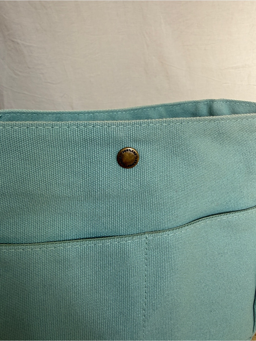 Portland Leather Light Teal Canvas Tote Organizer Bag - Picture 4 of 8